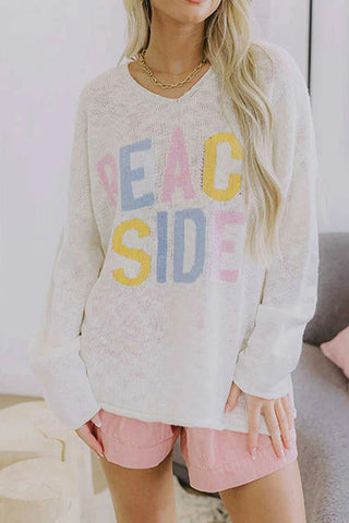 Graphic Text Long Sleeve Top