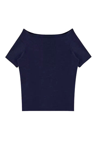 Off-Shoulder Fitted T-Shirt