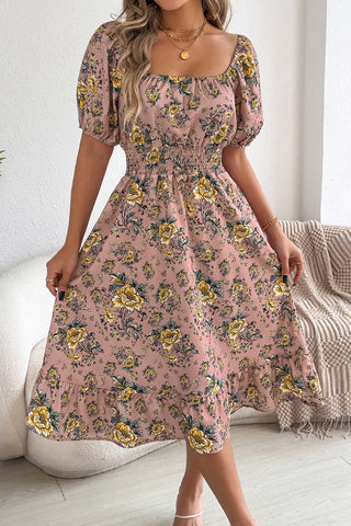 Off-Shoulder Floral Casual Dress
