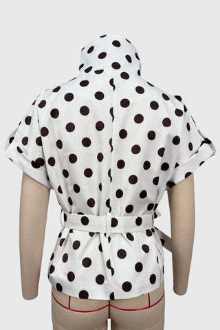 Double-Breasted Puffed Sleeve Peplum Coat
