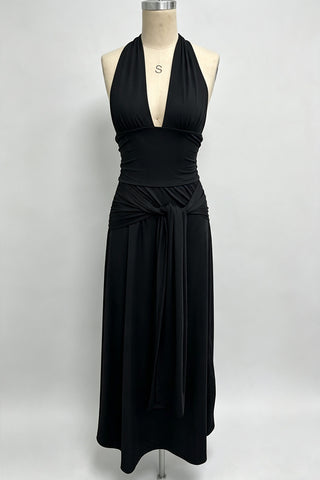 Halter Neck Draped Two Piece Set