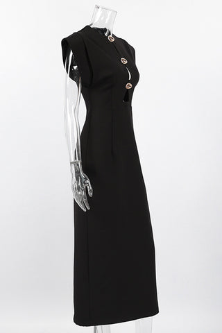Keyhole Detail Midi Dress