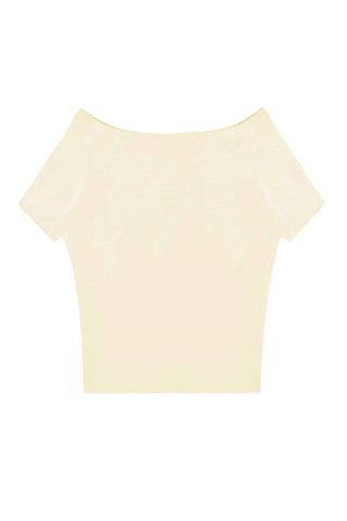 Off-Shoulder Fitted T-Shirt