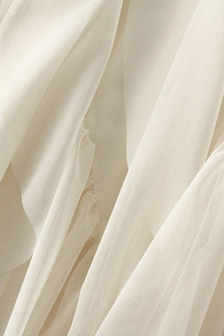 Tiered Ruffle Sheer A-Line Midi Skirt
