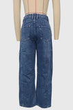 High-Waist Paneled Baggy Jeans