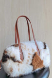 Faux Fur Double Handle Tote Bag