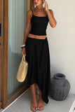 Asymmetrical Hem Skirt Set