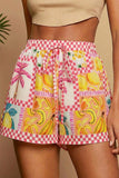 Floral Drawstring Casual Shorts