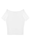 Off-Shoulder Fitted T-Shirt