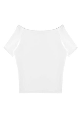 Off-Shoulder Fitted T-Shirt