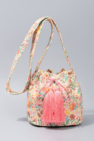 Tassel Drawstring Bucket Bag