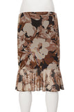 Print Ruffle  Midi Skirt