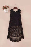 Crochet Overlay Sleeveless Blouse
