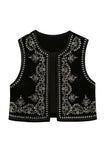 Floral Crew Neck Sleeveless Vest
