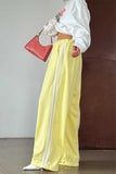 Striped Drawstring Wide-Leg Casual Pants