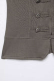 Military Shoulder Detail Zip Vest