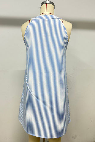 Striped Sleeveless Casual Dress