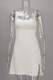 Satin Lace Trim Slip Mini Dress