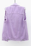 Sleeveless Collared Button-Front Vest