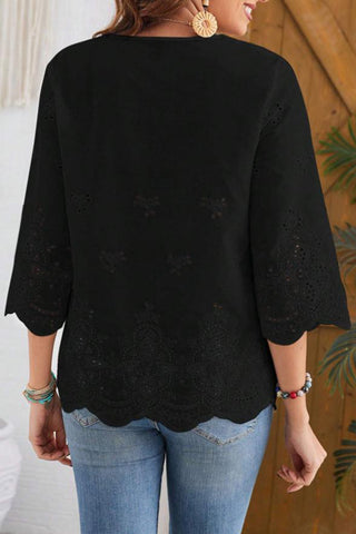 Elegant Eyelet Blouse