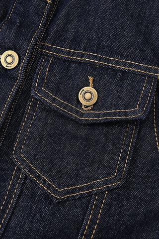 Collared Button-Front Denim Vest