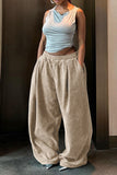 Elastic Waist Wide-Leg Casual Pants