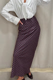 Plaid Pattern Maxi Skirt