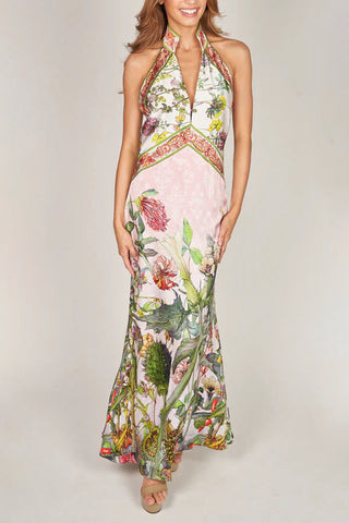 Halter Floral Vacation Dress
