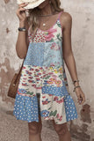 Patchwork Floral Casual Dress