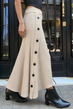 Button-Front Maxi Skirt