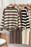 Striped Sweater and Skirt Set