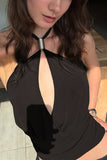 Halter V-Neck Tank Top