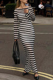 Chevron Knit Casual Maxi Dress