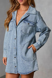 Oversized Button-Front Denim Shirt