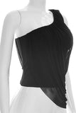 One-Shoulder Draped Tank Top