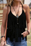 Fringe V-Neck Tank Top