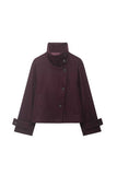 Stand-Collar Button-Front Jacket