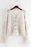 Button-Front Lace Blouse