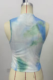 Tie-Dye Mock Neck Sleeveless Tank