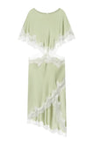 Lace-Trim Asymmetric Casual Dress