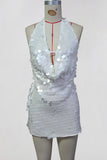 Halter Sequin Skirt Set