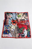 Vintage Collage Print Square Scarf