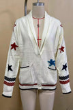 Sailboat Intarsia Knit Cardigan