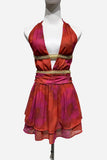 Halter Neck Flared Mini Dress