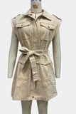 Zip-Front Denim Dress