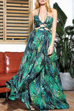 Tropical Halter Maxi Dress