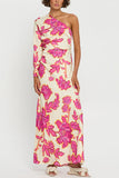 One-Shoulder Floral Maxi Dress