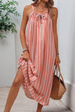 Striped Tie-Front Casual Dress