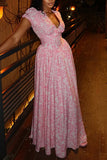Floral Maxi Dress with Tie-Front Detail