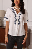 Floral Button-Front Blouse